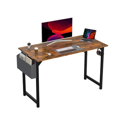 Computer Desk – Modern Compact Writing & Gaming Table with Side Bag, Headphone Hook, Easy Assembly