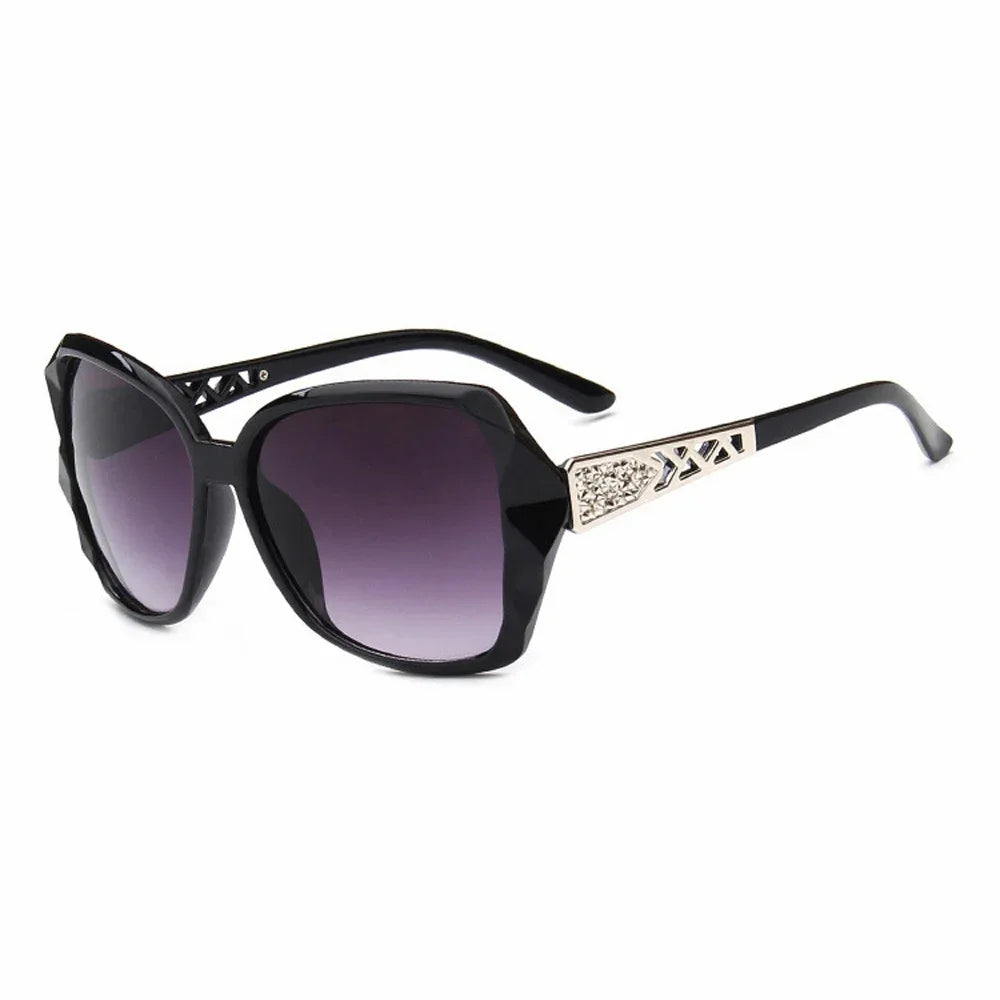 Fashionable Big Purple Sunglasses for Women - Luxury Brand Square Mirror Shades for Ladies