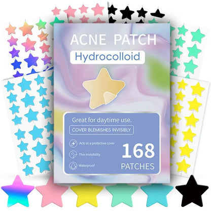 Colorful Star Pimple Patches – Invisible Acne Spot Stickers for Skin Care, Concealer & Makeup Tools