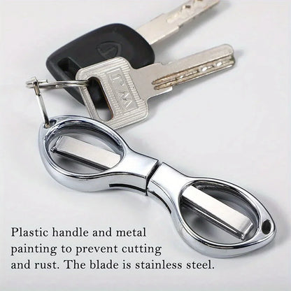 Folding Stainless Steel Scissors - Portable Fishing Line Cutter Sewing Needlework and Stationery Multi-Tool