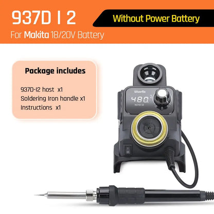 Silverflo 937DI Cordless Soldering Station – Portable 18V/20V Soldering Tool with Sleep Mode for DEWALT, Milwaukee, Makita Batteries