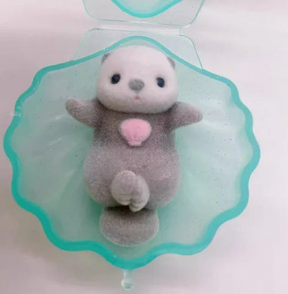Yell World Shell Capsule Toy | Kawaii Fluffy Sea Otter Gasha Ornament Figure