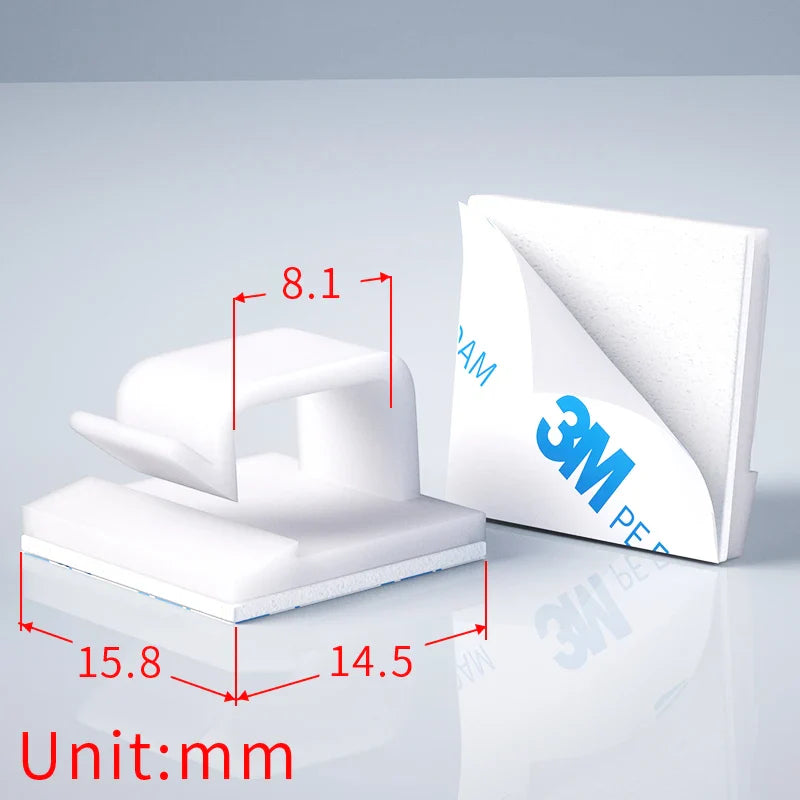 20/50/100PCS Transparent Adhesive Cable Clamps – Organizer Clamps for Office & Home Use