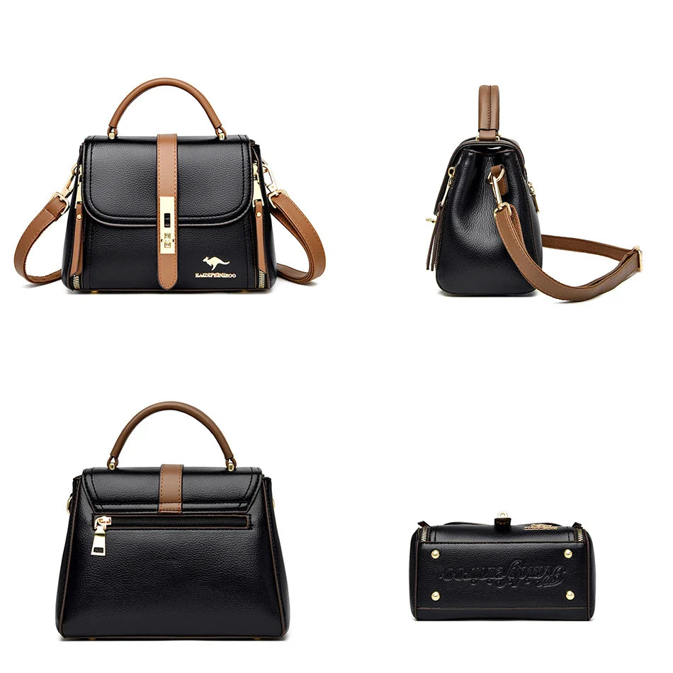 Genuine Leather Women’s Designer Handbag – Luxury Crossbody Messenger & Shoulder Tote Bag