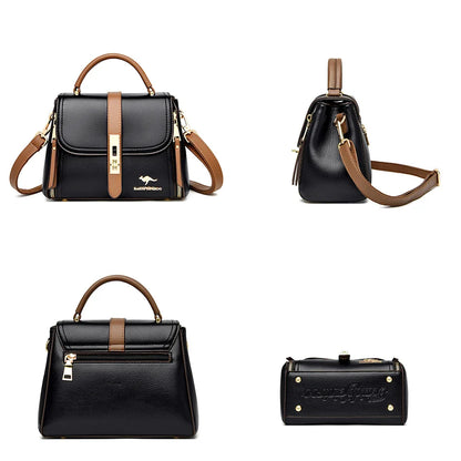 Genuine Leather Women’s Designer Handbag – Luxury Crossbody Messenger & Shoulder Tote Bag