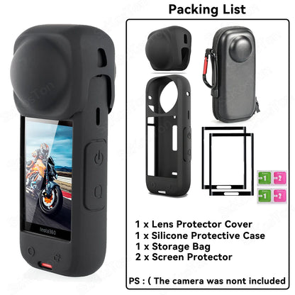 Insta360 X4 Lens Guards, Storage Bag & Screen Protector Film – Anti-Scratch Camera Accessories for Insta360 X4