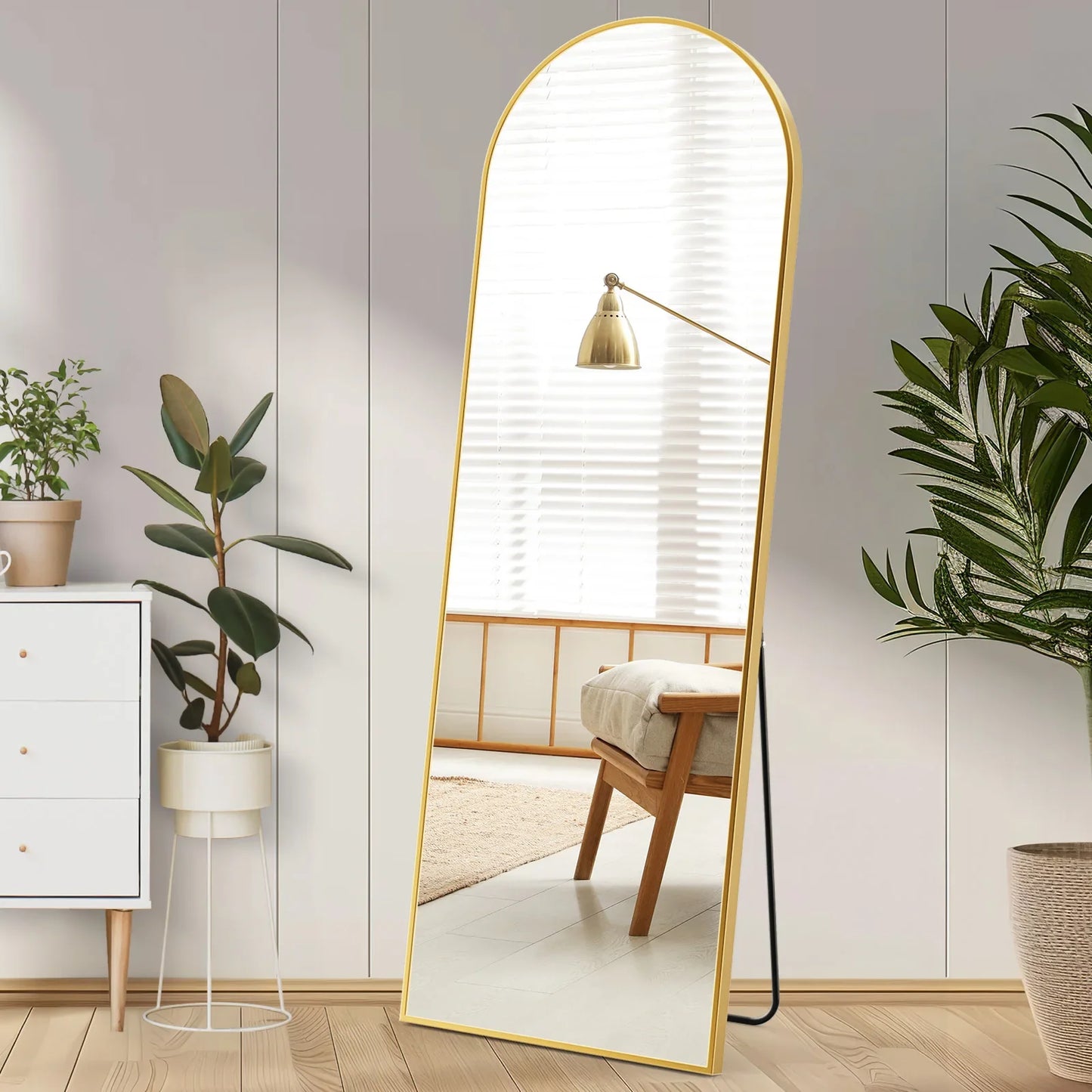 Full Body Wall Mirror 59"x16" – Standing or Wall-Mounted with Aluminum Alloy Frame for Bathroom & Bedroom