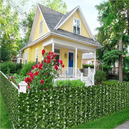 Artificial Ivy Hedge Green Leaf Fence Panels - 50x200cm Faux Privacy Screen for Home Outdoor Garden Balcony Decoration - 1x3m