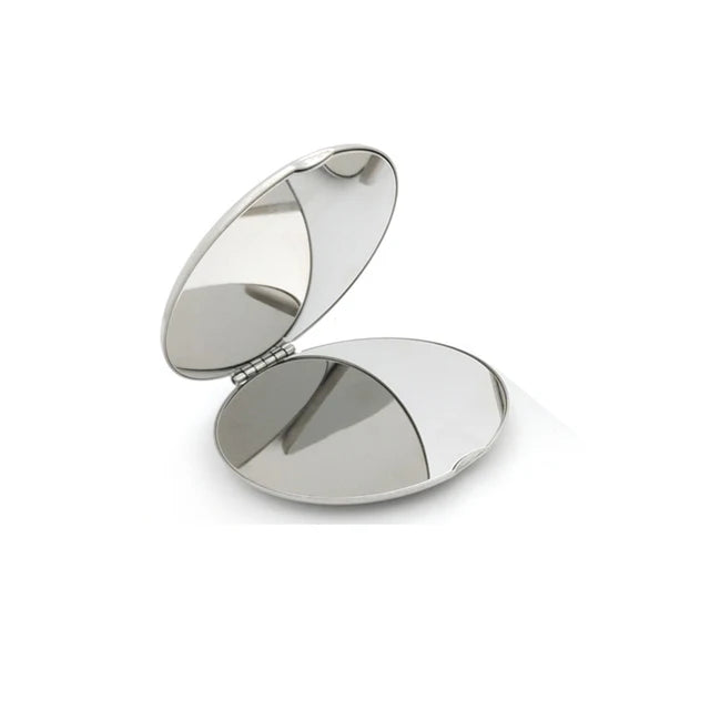 Portable Stainless Steel Makeup Mirror – Foldable Handheld Cosmetic Mirror for Women, Various Shapes