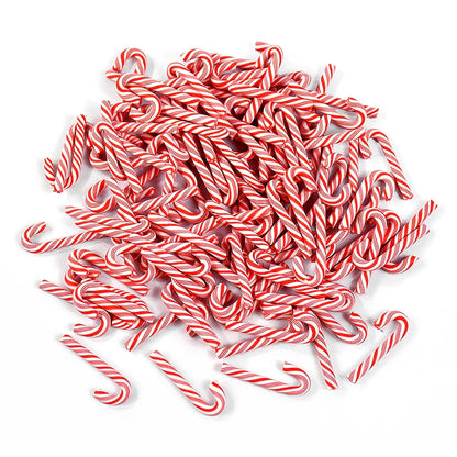 10/30/50pcs Mini Candy Cane Ornaments – Red & White Resin DIY Christmas Decorations for Home & New Year 2025