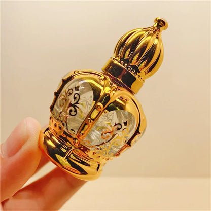 15ml Luxury Golden Essential Oil Roller Bottle - Refillable Glass Perfume Container for Cosmetics & Sample Test