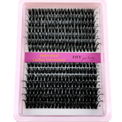 60D/80D/100D Mixed Eyelash Clusters – 10-18mm Wispy Individual Lash Extensions, 266/280pcs DIY Mink False Lashes for Makeup