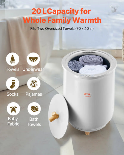 20L Towel Warmer Bucket – Heated Spa Towel & Blanket Warmer with LED, Auto Shut-Off & Adjustable Temperature