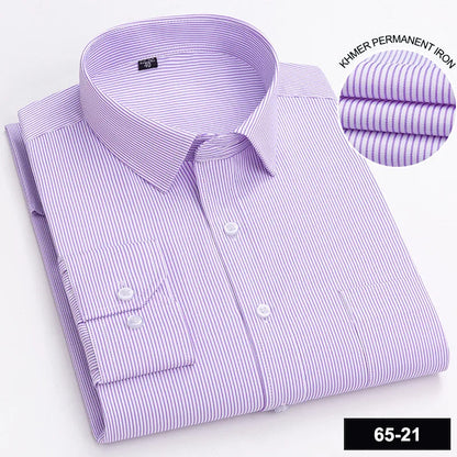 Men’s Plaid Stripe Long Sleeve Shirt - Casual Business Formal Office Shirt with Single Pocket for All Seasons