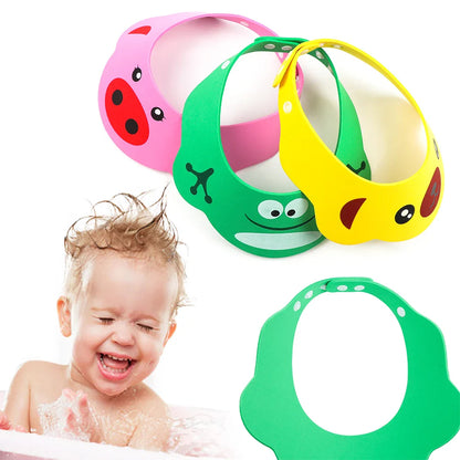1PC Adjustable Baby Shower Cap - Child Shampoo Hat with Waterproof Ear and Eye Protection - Infant Bath Visor for Hair Washing and Safety