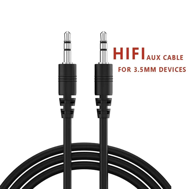 3.5mm Male-to-Male Aux Cable 0.5m — Car Audio Wire for Phone, Headphone, Speaker, Laptop, MP3/4