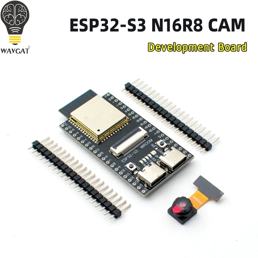 WAVGAT ESP32-S3 WROOM N16R8 CAM Board - OV2640/OV5640/OV3660 Camera WiFi Bluetooth Wireless Development Module