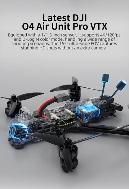 GEPRC Vapor-X5 D5 HD FPV Drone 5" – 4K 120fps Recording, O4 Air Unit, 2207E 1960KV Motor, Freestyle Quadcopter