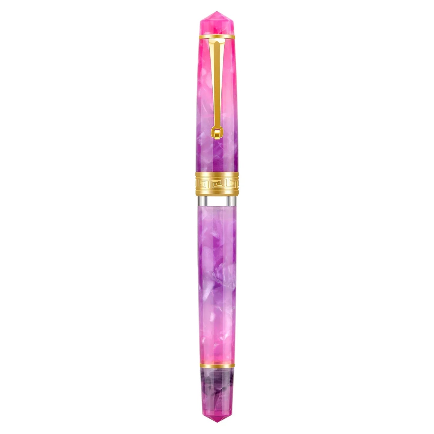 Asvine P20 Piston Filling Fountain Pen – Acrylic with Beautiful Patterns, EF/F/M Nib, Golden Clip, Smooth Writing Office Gift Pen