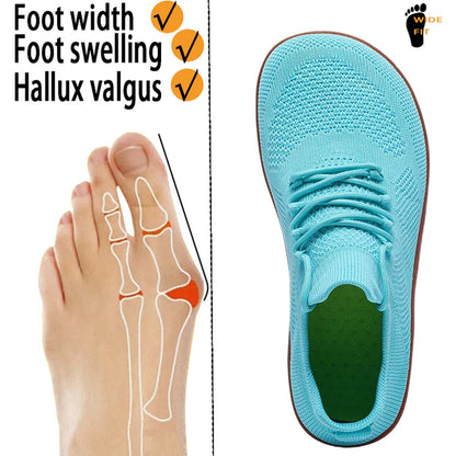 2025 Men's Wide-Toe Casual Shoes — Soft Sole Walking Sneakers, Breathable Mesh Comfortable Barefoot Shoes