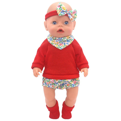 Baby Born Doll Clothes Set – Cute Jumpers, Rompers & Shoes for 13-18 Inch Newborn Dolls, Festival & Birthday Gift