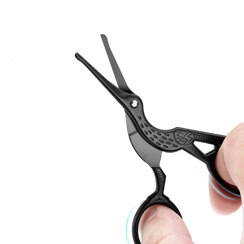 Stainless Steel Small Nail Scissors Eyebrow & Nose Hair Trimmer with Tweezers Manicure Facial Makeup Tool