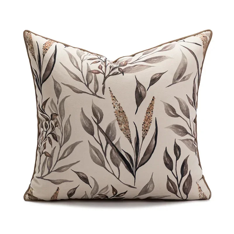 Vintage Floral Chenille Cushion Covers – Soft Throw Pillowcases with Invisible Zipper for Sofa & Couch, 45x45cm