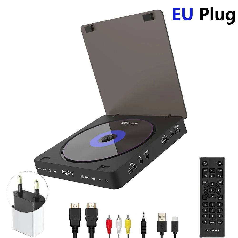 Woopker HD DVD Player – HDMI & AV Connection, USB Input, Headphone Output, LED Touch Screen, 1080P Type-C 5V/2A
