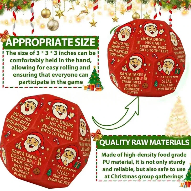 Christmas Dice Game – Party Toy Props for Family & Friends, Truth or Dare Gift Exchange
