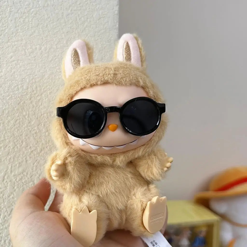 17cm Mini Plush Doll Clothes – Kpop EXO Labubu Idol Outfit with Glasses & Sunglasses Accessories Gift