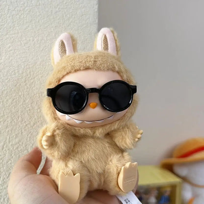 17cm Mini Plush Doll Clothes – Kpop EXO Labubu Idol Outfit with Glasses & Sunglasses Accessories Gift
