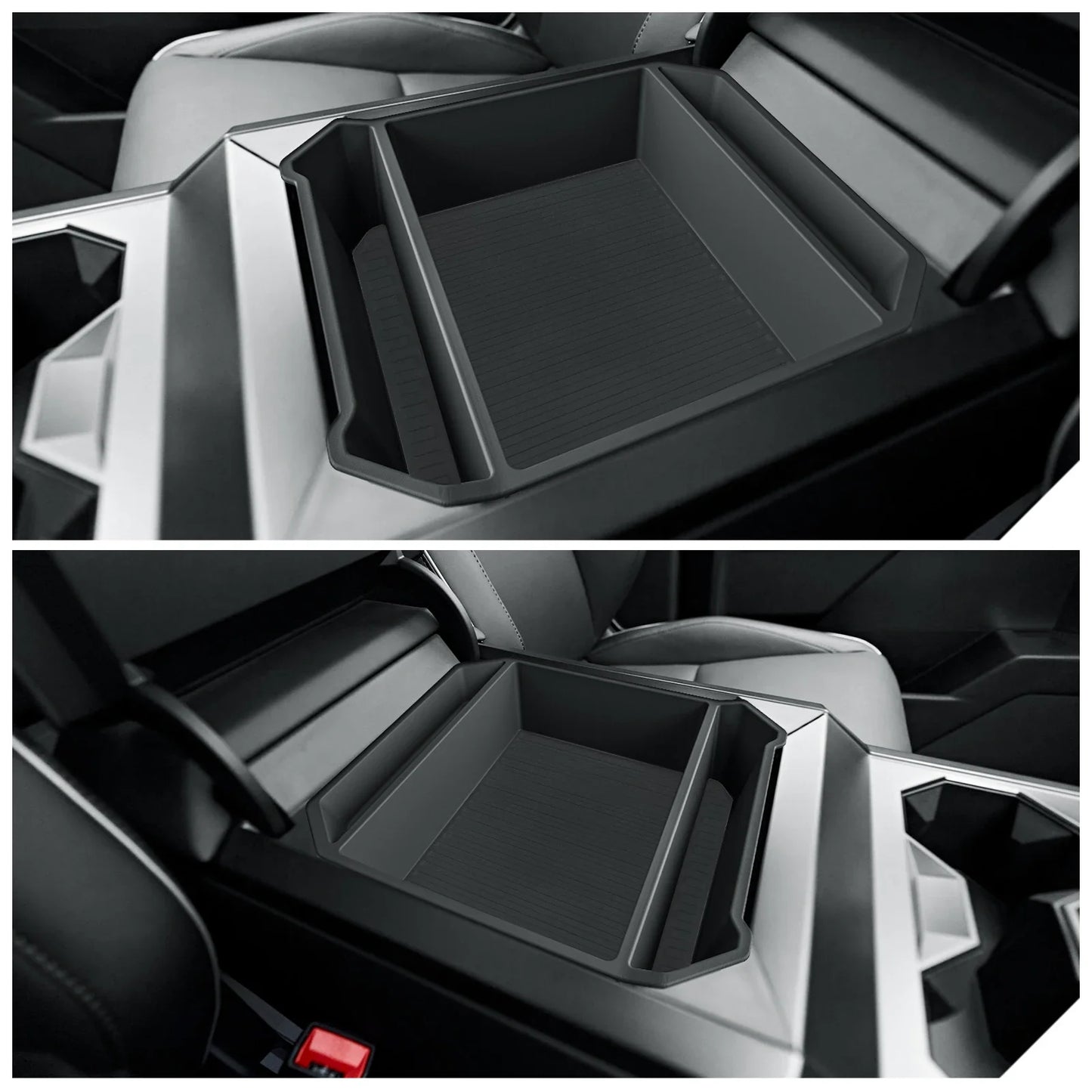 Tesla Cybertruck Center Console Storage Organizer – Armrest Box Tray for Car Interior Tidying & Pickup Accessories