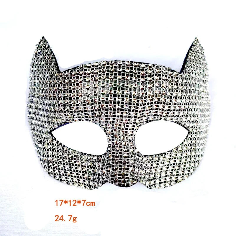Shiny Cat Ear Mask - Bling Kitten Cosplay Halloween Party Accessory Set