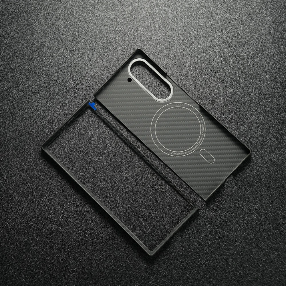 Real Aramid Carbon Fiber Magnetic Case for Samsung Galaxy Z Fold 6 – Magsafe Compatible 1500D 600D Fiber Cover