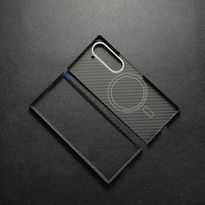 Real Aramid Carbon Fiber Magnetic Case for Samsung Galaxy Z Fold 6 – Magsafe Compatible 1500D 600D Fiber Cover