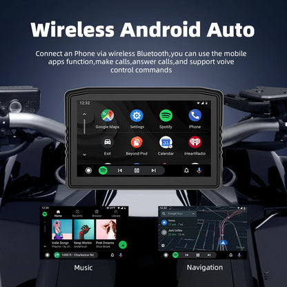 EKIY 6.25" Portable Digital Dashboard with Wireless CarPlay & Android Auto GPS Navigation - Anti-Theft Removable Screen for Motorcycle   2/2