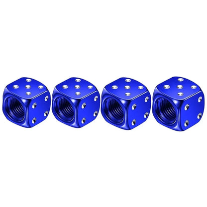 4 Pcs Crown Dice Car Wheel Tire Valve Caps - Universal Tyre Rim Stem Covers | Air Dust & Waterproof | Bling Accessories for Car & Motorcycle
