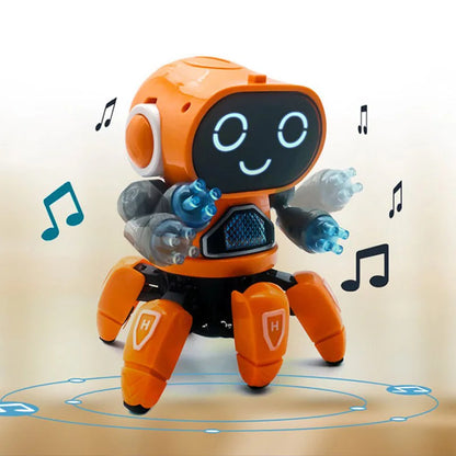 Dance Music Robot Octopus Toy – 6-Claw Spider Vehicle Robot with Lights & Sound, Early Education Birthday Gift for Kids