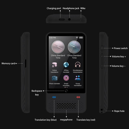 Portable S85 Language Translator Device – 138 Languages, Voice & Video Recording, Offline Translation Support