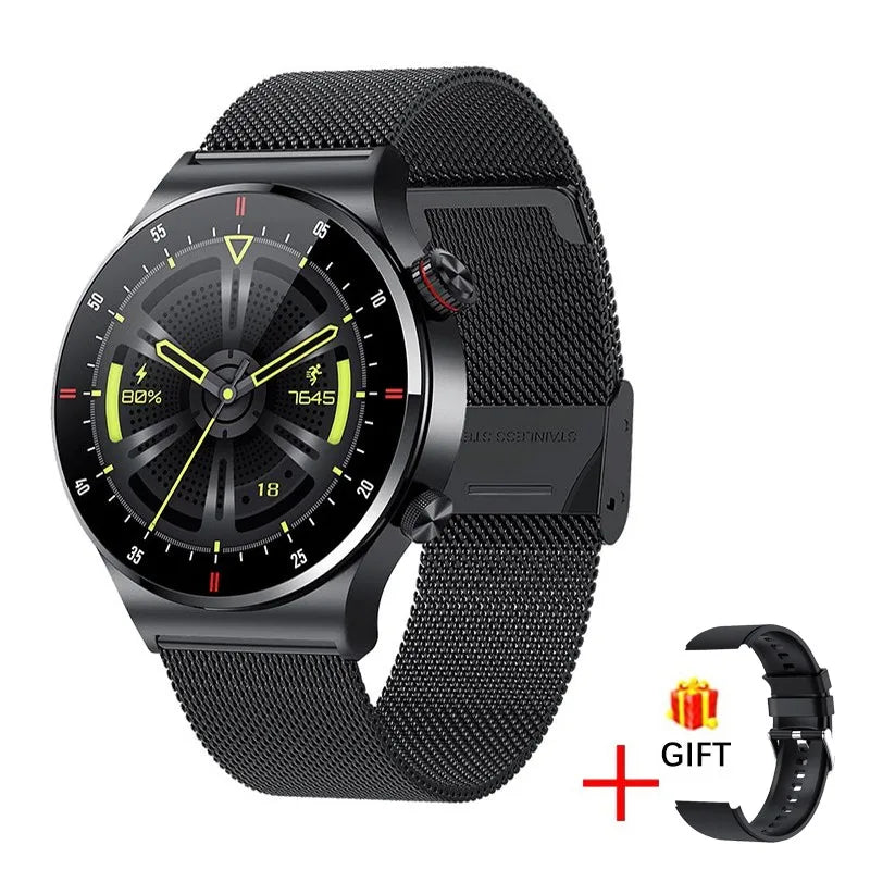 LIGE 2023 ECG+PPG Smartwatch for Men – AMOLED Touchscreen, Bluetooth Call, NFC, Waterproof Sports Watch for Android & iOS