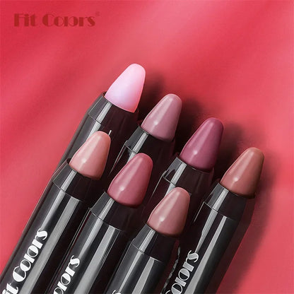 8-Color Velvet Matte Lipstick Pencil – Waterproof, Long-Lasting Sexy Red Lip Tint Non-Stick Makeup Pen
