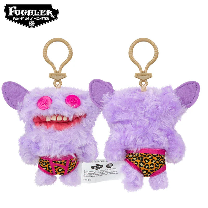 Original Fuggler Tooth Monster Keychain – Cute Wide-Eyed Plush Toy, Funny Ugly Monster Doll Pendant Gift