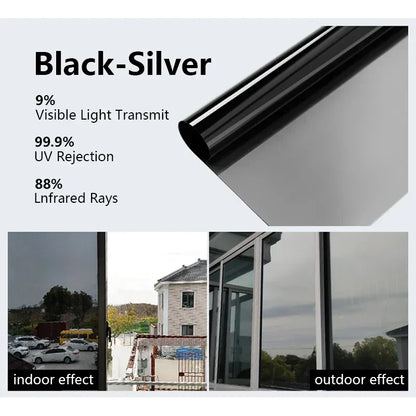 One Way Privacy Window Film - Anti UV Reflective Static Cling Glass Tint Vinyl