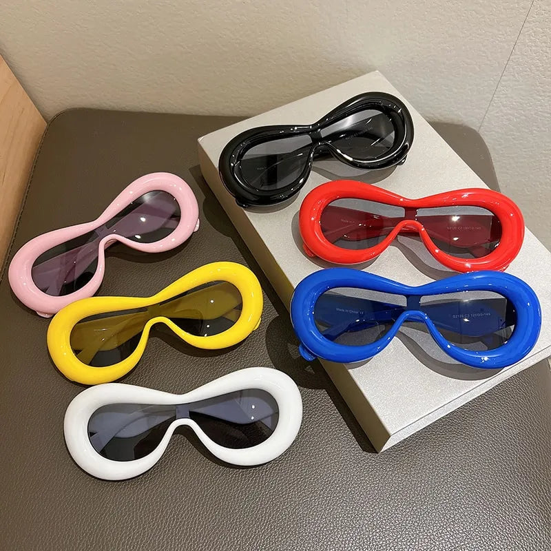 New Oval Sunglasses: Fashion Retro Brand Design Shades for Men and Women - Female Candy Color Goggle Sun Glasses