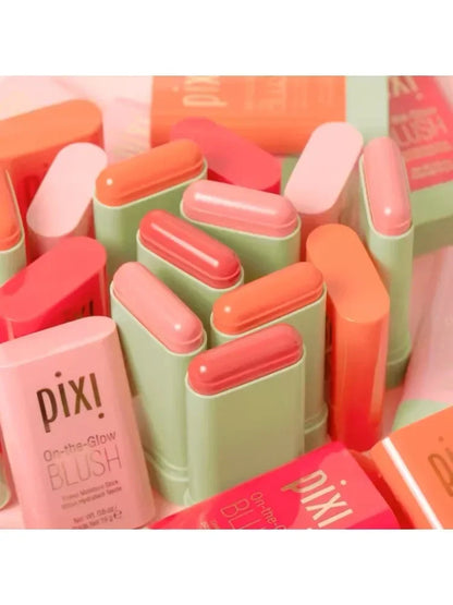 Pixi Makeup Brush & Blush Stick – Cream Rouge Blusher for Cheeks & Face, High-Color Waterproof Foundation Brush