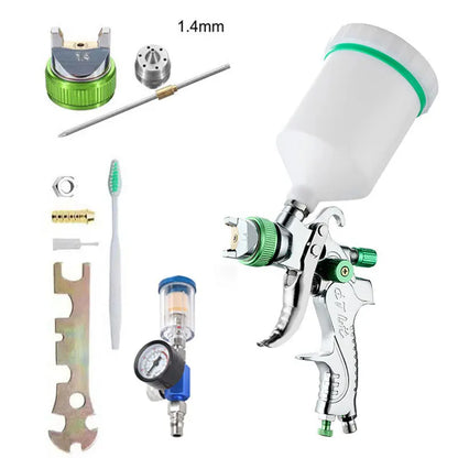 HVLP Professional Spray Gun – 1.4/1.7/2.0/2.5mm Steel Nozzle Gravity Gun for Car Paint | Portable DIY Spray Paint Kit