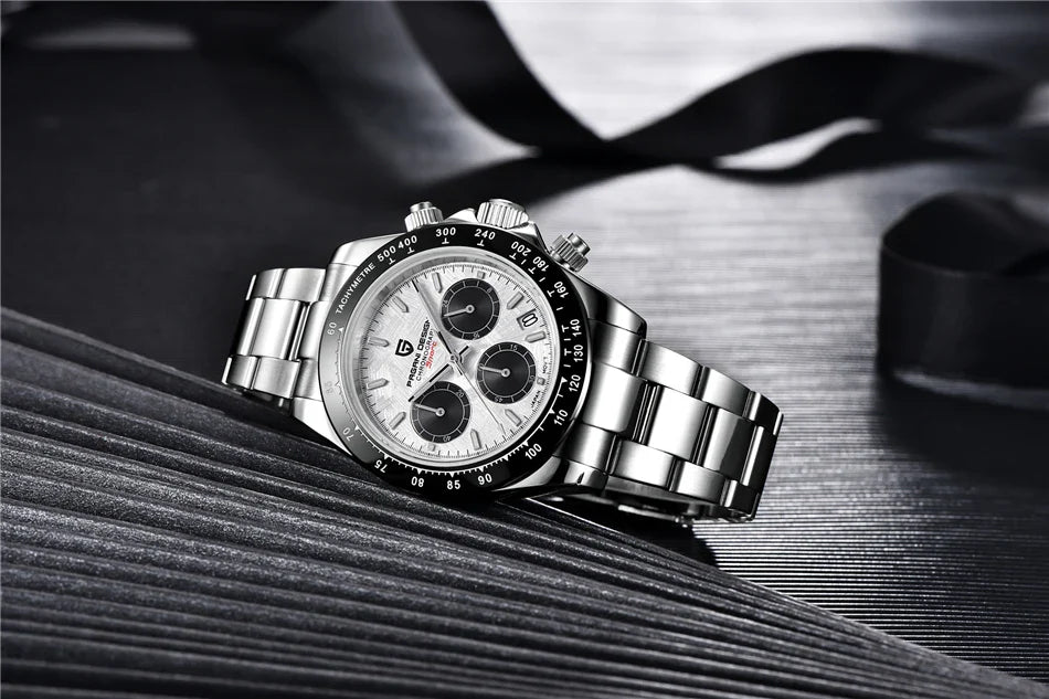 40mm PAGANI DESIGN V2 Men’s Quartz Watch – Sapphire Retro Chronograph Stainless Steel Waterproof