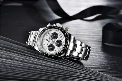 40mm PAGANI DESIGN V2 Men’s Quartz Watch – Sapphire Retro Chronograph Stainless Steel Waterproof