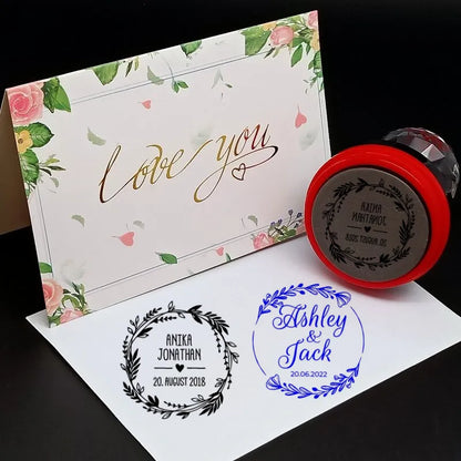 Personalized Round Self-Inking Rubber Stamp – Custom Logo & Photosensitive Ink Stamp