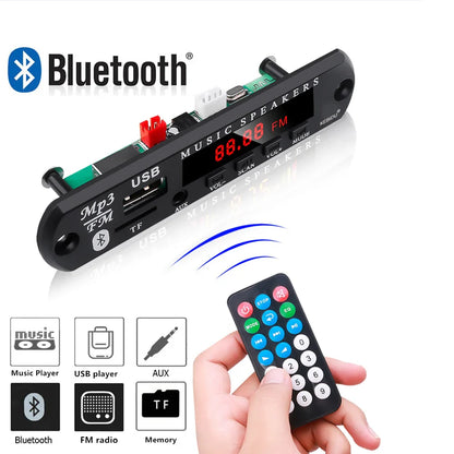 KEBIDU 9V/12V Car Radio Stereo MP3 Decoder Board - Bluetooth Wireless MP3 Player with USB, TF, and Remote Control